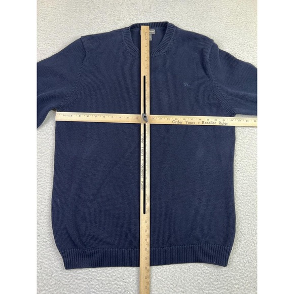 Eddie Bauer Sweater Mens Tall XL Navy Blue Cotton Crewneck Knit Pullover Classic - Picture 8 of 9